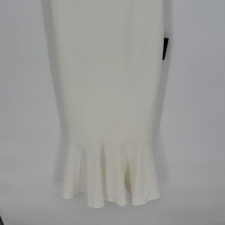 Lulus Moment Maker White Square Neck Trumpet Midi Dress Size M