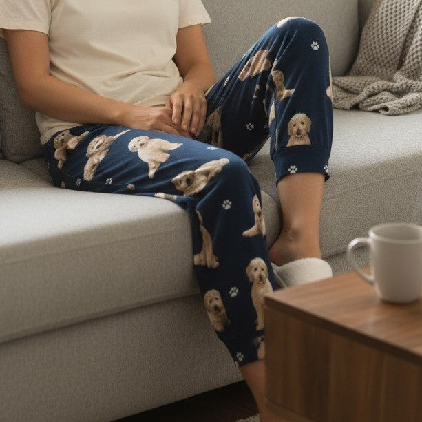 Comfies Unisex XL Blue Dog Pajama Pants Soft Comfortable Lounge Bottoms