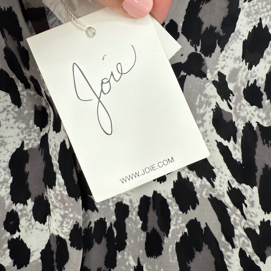 Joie Hanelle Leopard Print Silk Button Down Shirt Blouse Top XS
