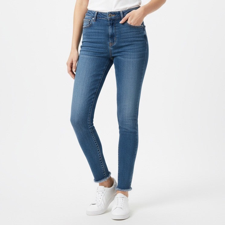 American Eagle Hi Rise Jegging Jeans Regular Blue Stretch Distressed Size 10