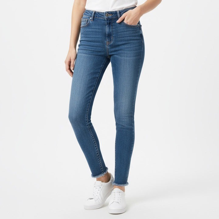 American Eagle Hi Rise Jegging Jeans Regular Blue Stretch Distressed Size 10