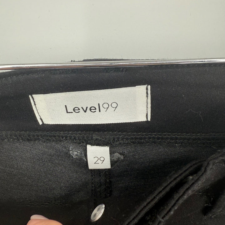 Level 99 Black Skinny Cargo Pants Zip Pockets Womens Size 29