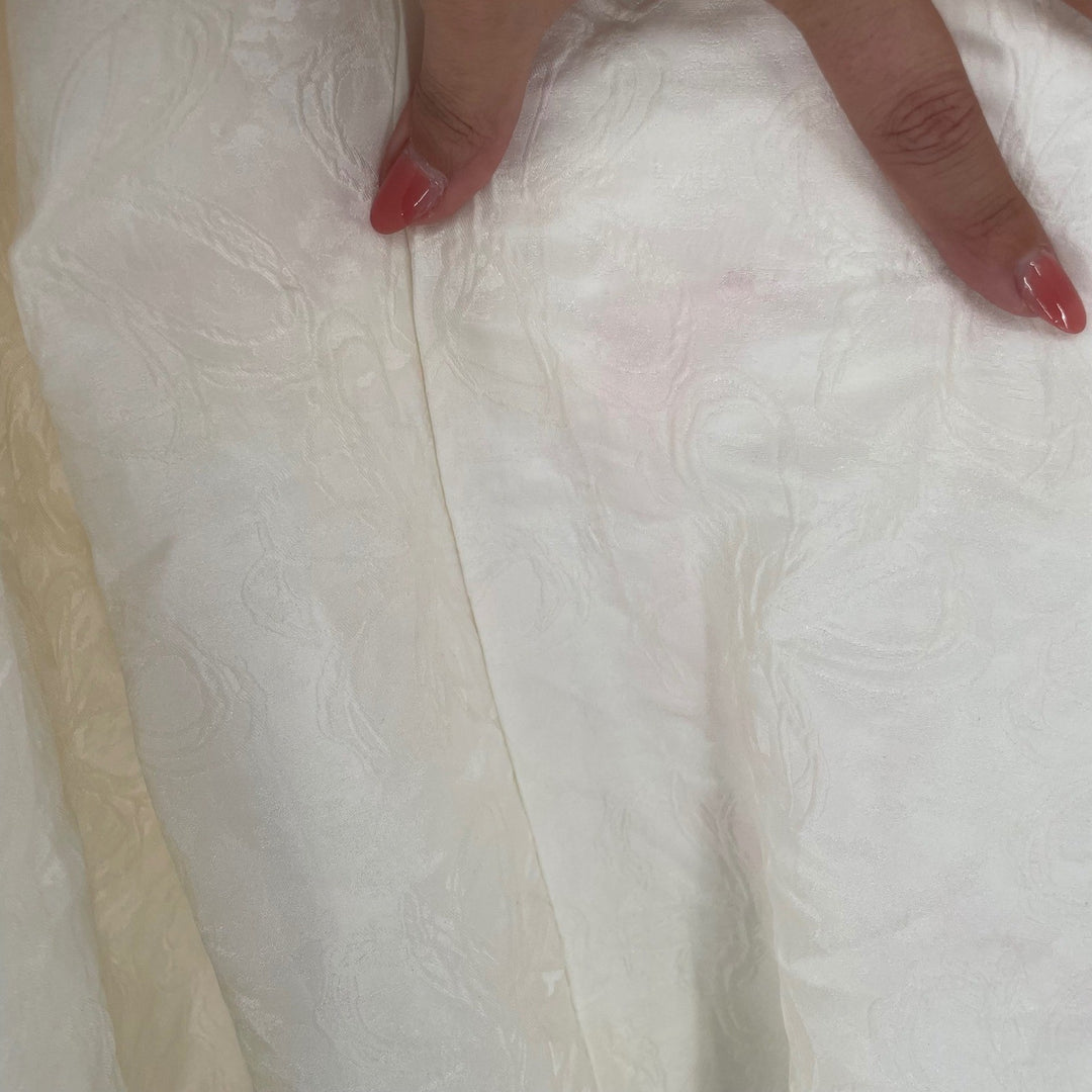 Lulus Meet Me For Tea White Jacquard Bustier Midi Dress Size S