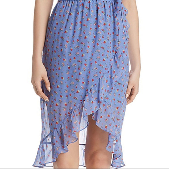 Joie Cold-Shoulder Denisha Ruffled Silk Dress Size L