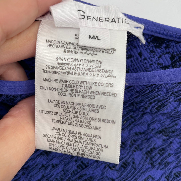 BCBG Generation Royal Blue One Shoulder Textured Mini Dress M L