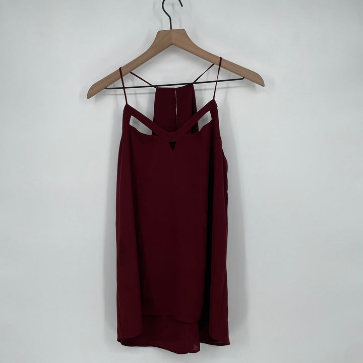 Express Burgundy Crisscross Neck Cami Tank Top Size Medium