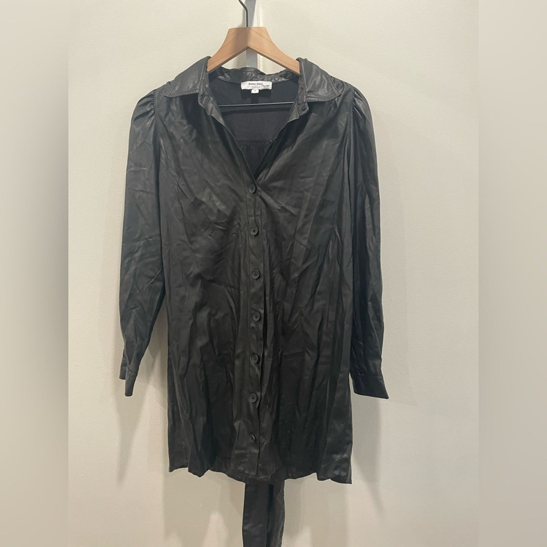 Peter Som x RTR Faux Leather Shirtdress Size 4