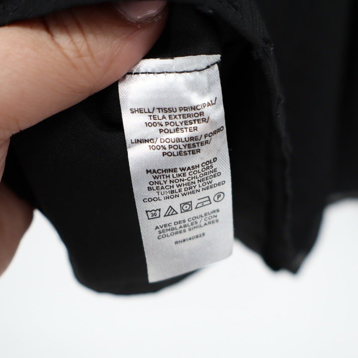 LOFT Black Ruffled Mock Neck Swiss Dot Blouse XXL