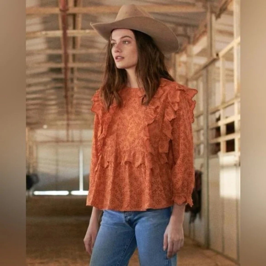 The Great Eyelet Flutter Top Size 0