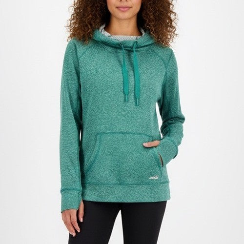 Avia Women's Activewear Hoodie Sweatshirt Green Pullover Thumb Hole Size Large