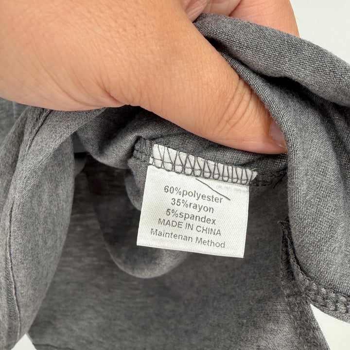 MIROL Women's Gray Leopard Pocket Cap Sleeve T-Shirt Top Size L