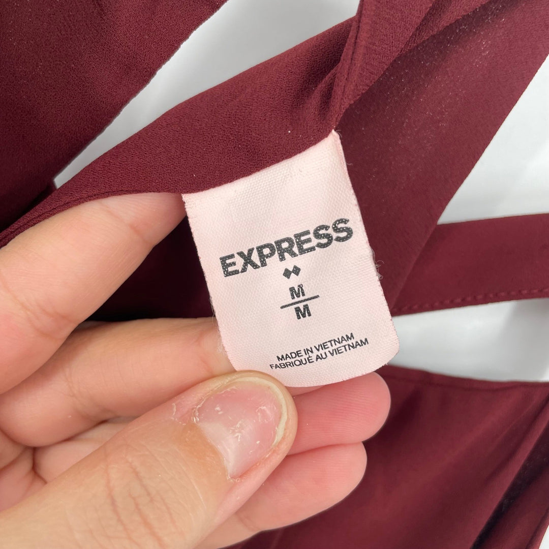 Express Burgundy Crisscross Neck Cami Tank Top Size Medium