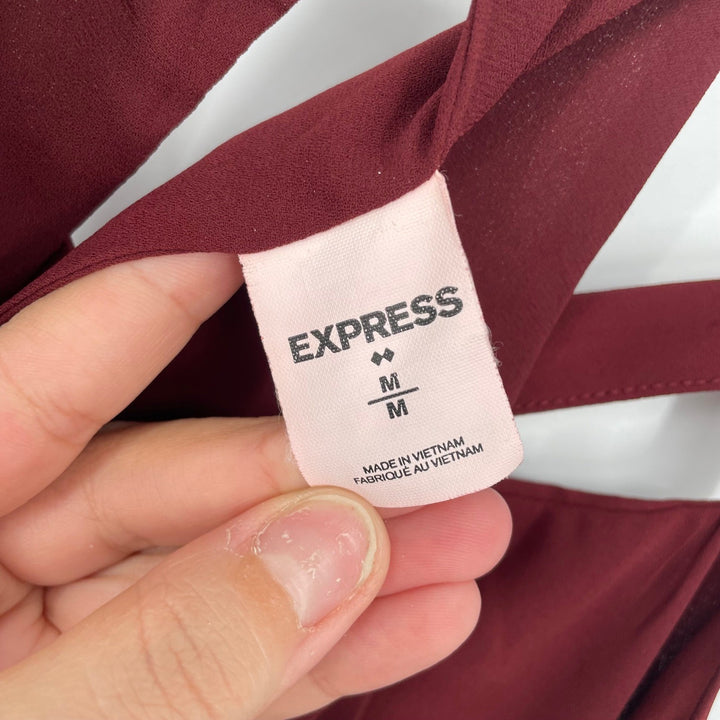 Express Burgundy Crisscross Neck Cami Tank Top Size Medium