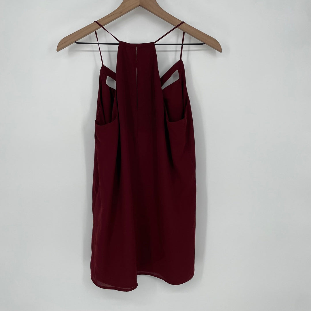 Express Burgundy Crisscross Neck Cami Tank Top Size Medium