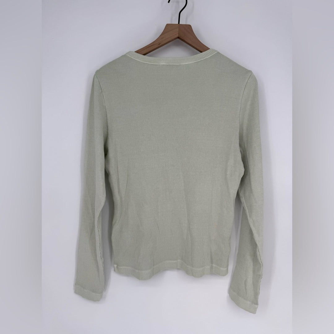 Madewell Germent-Dyed Ribbed Cardigan Tee Iced Mint Size XL