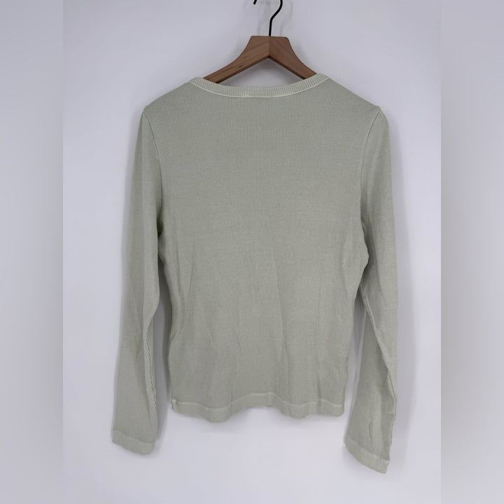 Madewell Germent-Dyed Ribbed Cardigan Tee Iced Mint Size XL