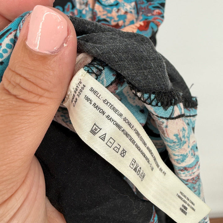 Free People Intimately Black Floral Maxi Dress Spaghetti Strap V Neck S