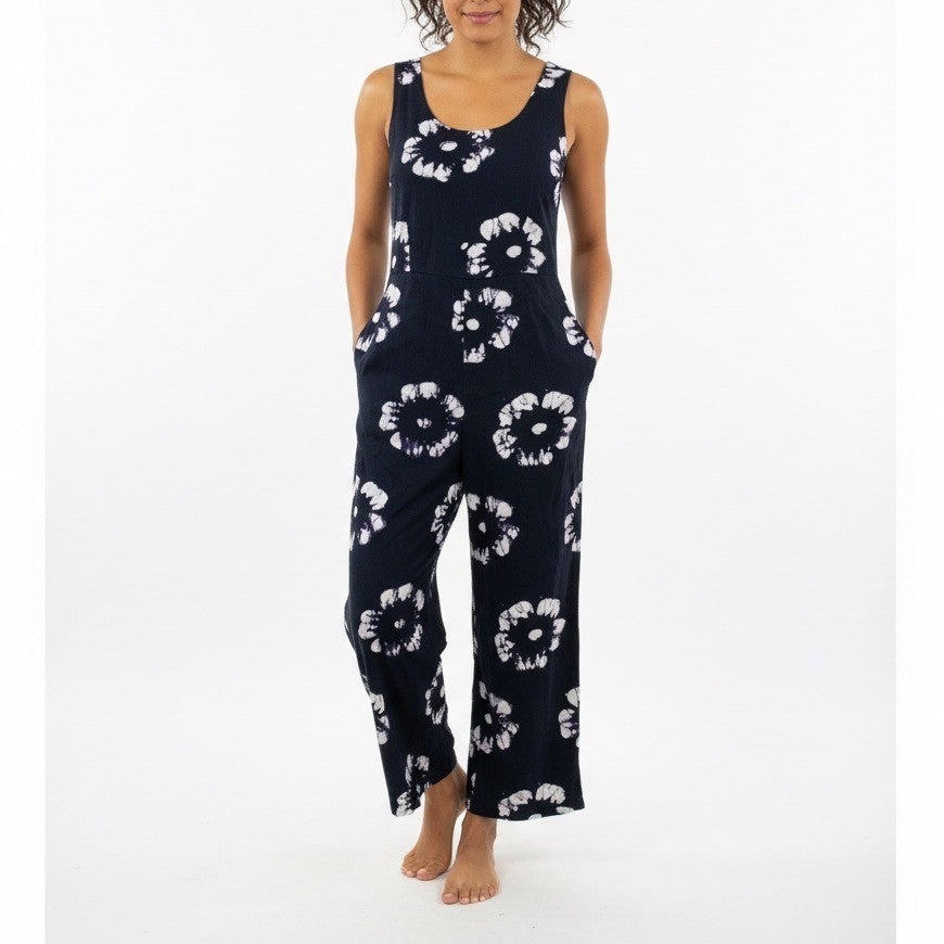 Busayo Collective Black Floral Cutout Tie Back Jumpsuit Size 2