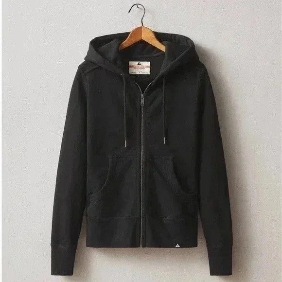 American Giant Womens Black Full Zip Hoodie Sportswear Company XS 100 Cotton