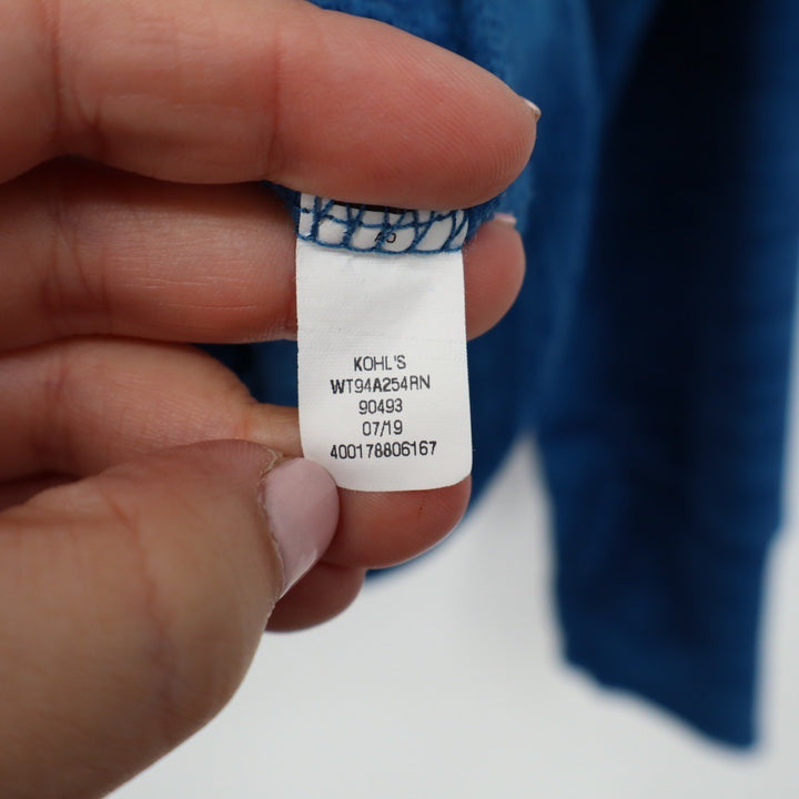 Tek Gear Blue Heathered Fleece Quarter Zip Pullover Sweatshirt Size L