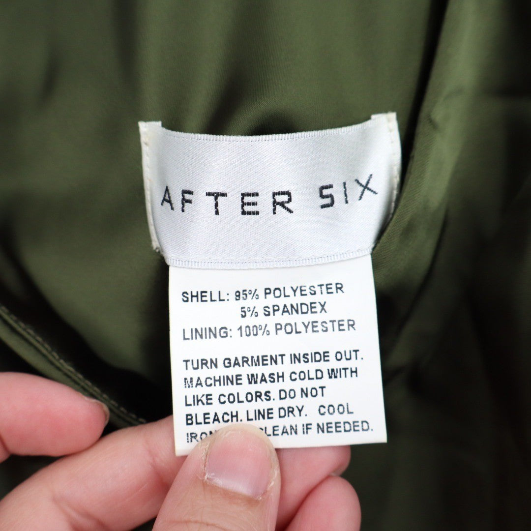 After Six Pleated Halter Bias Satin Maxi Dress With Bow Self-Tie Back Size L