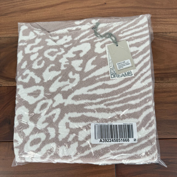 Barefoot Dreams CozyChic Lite Ocean Breeze Poncho Womens OS Rose Animal