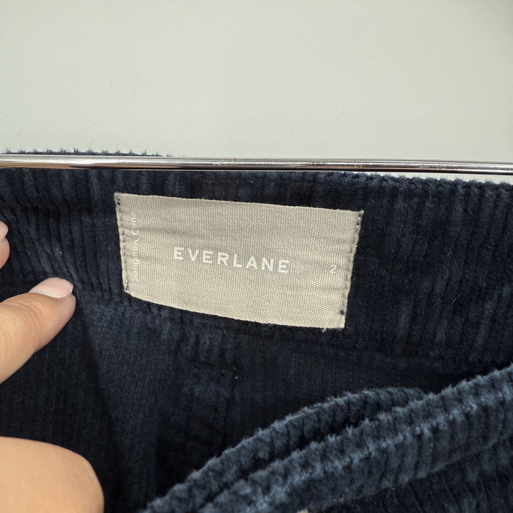 Everlane Pants Womens 2 Black Corduroy Cotton Stretch Straight Leg Outdoor