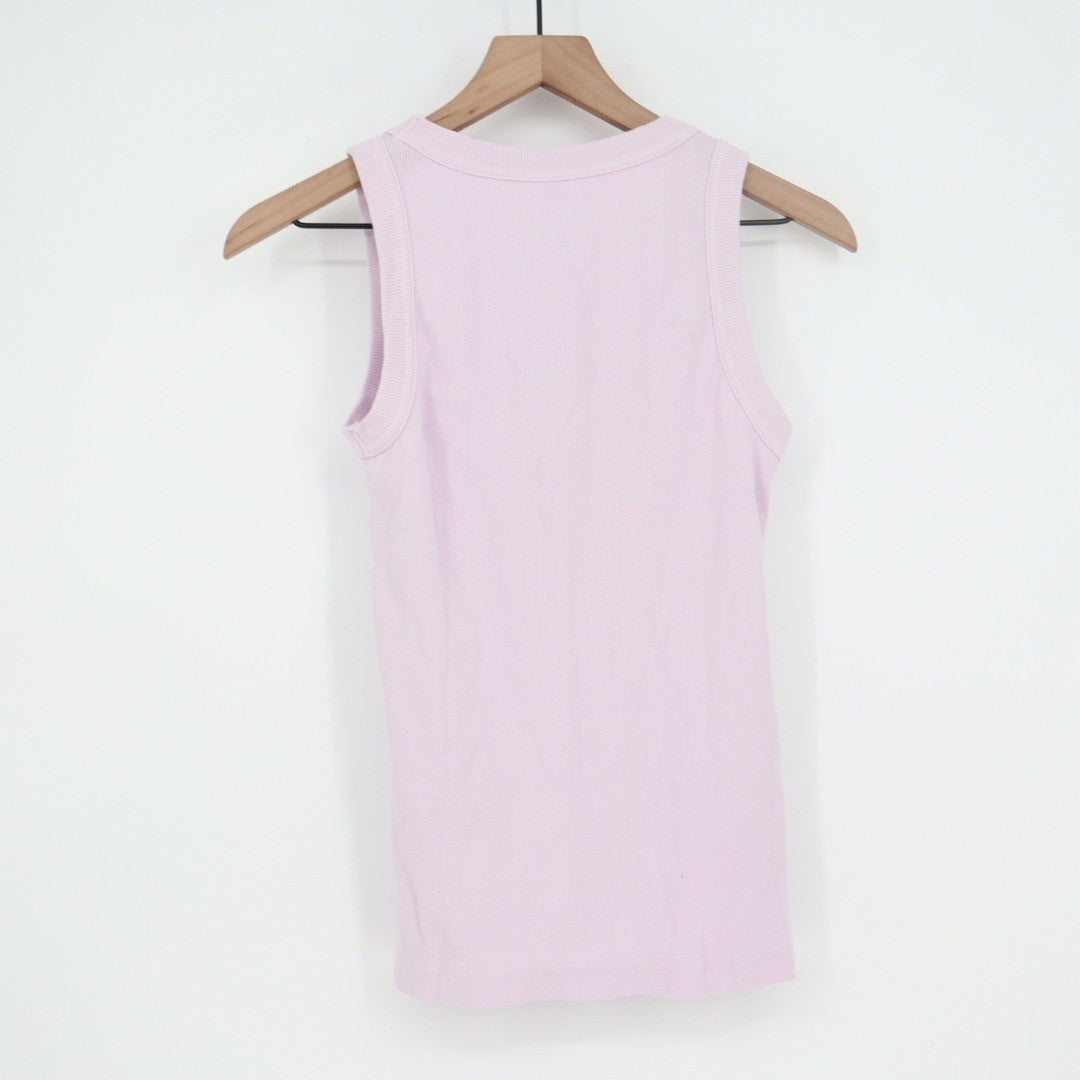 American Giant Ribbed Tank Top Lilac Purple Racerback Women's M Made in USA