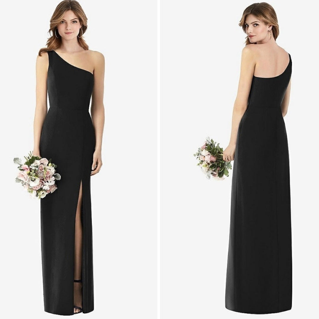 Thread One-Shoulder Crepe Trumpet Gown Size 10