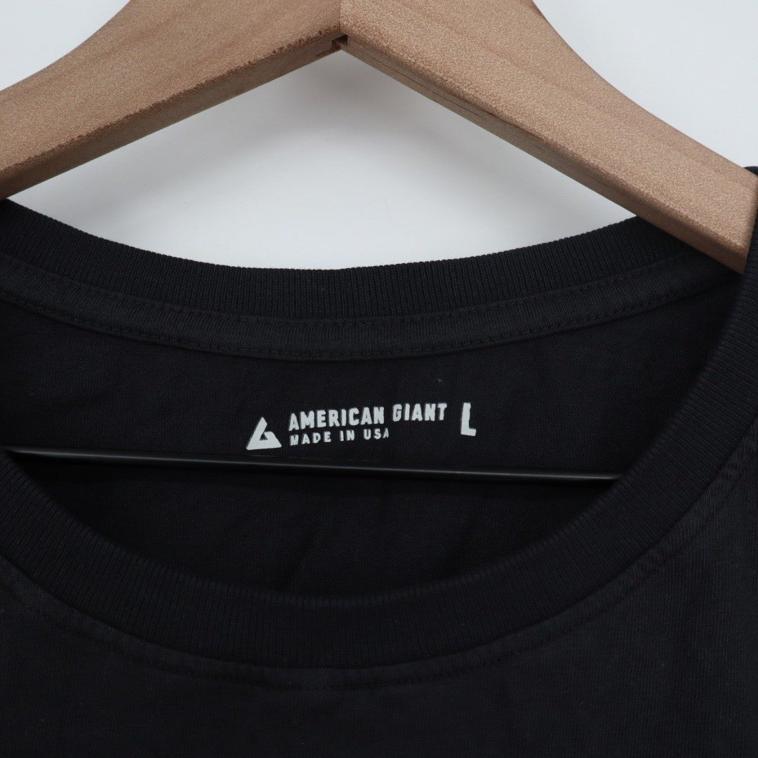 American Giant Classic Crew Neck T Shirt Black Made in USA Size Large