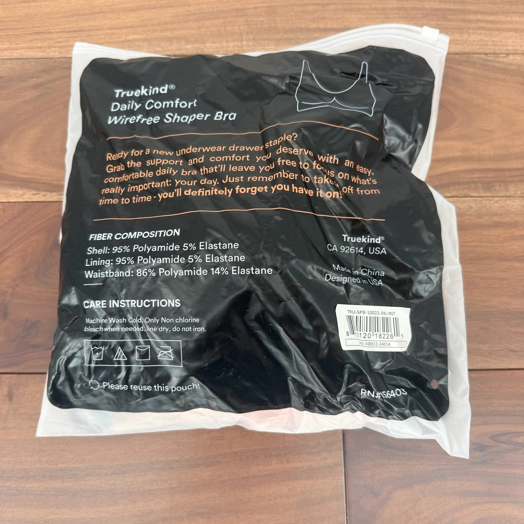 Truekind Daily Comfort Wirefree Shaper Bra 3XL Pink Seamless Everyday Support