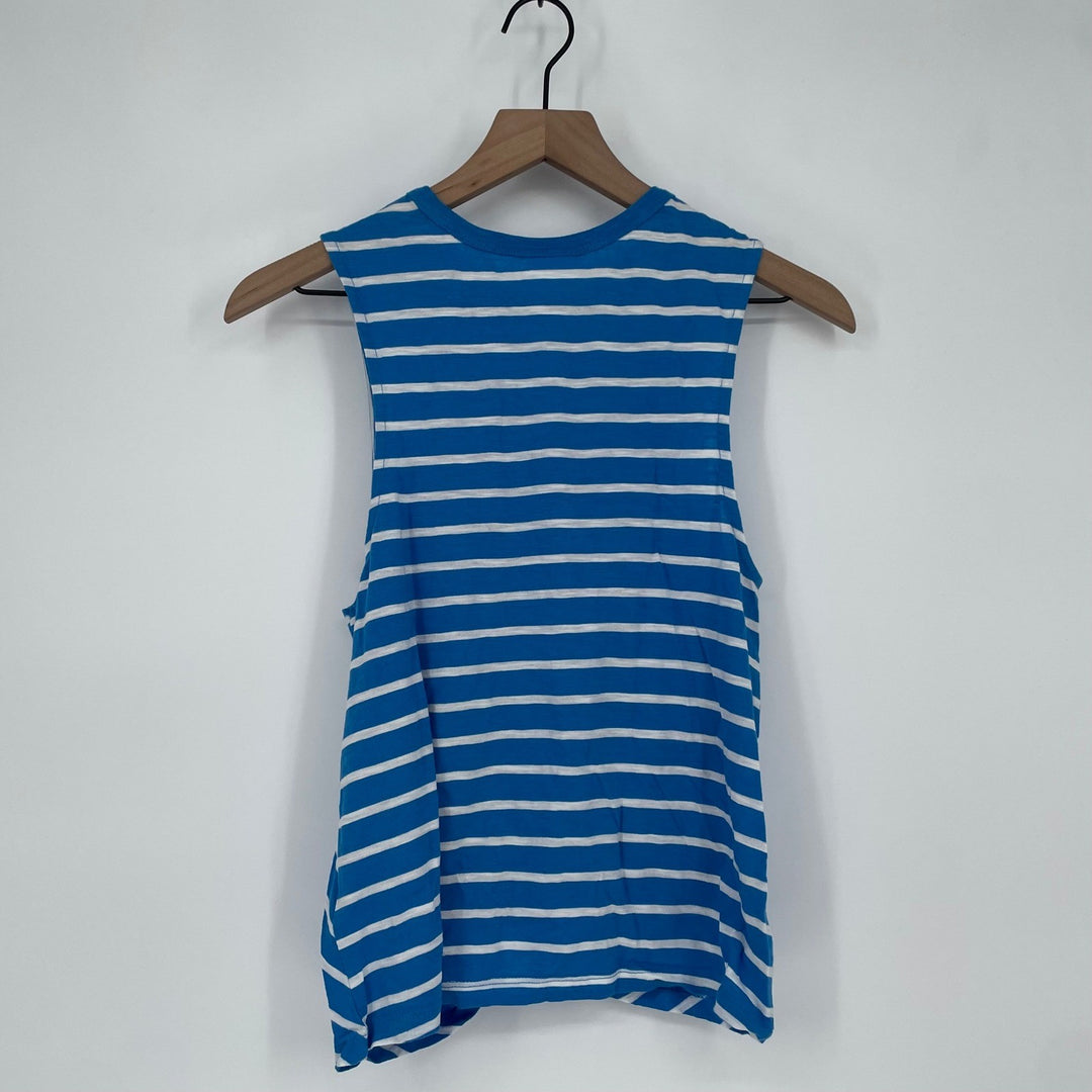 ABOUND Blue White Stripe Tie Front Sleeveless Tank Top Women's Size Medium