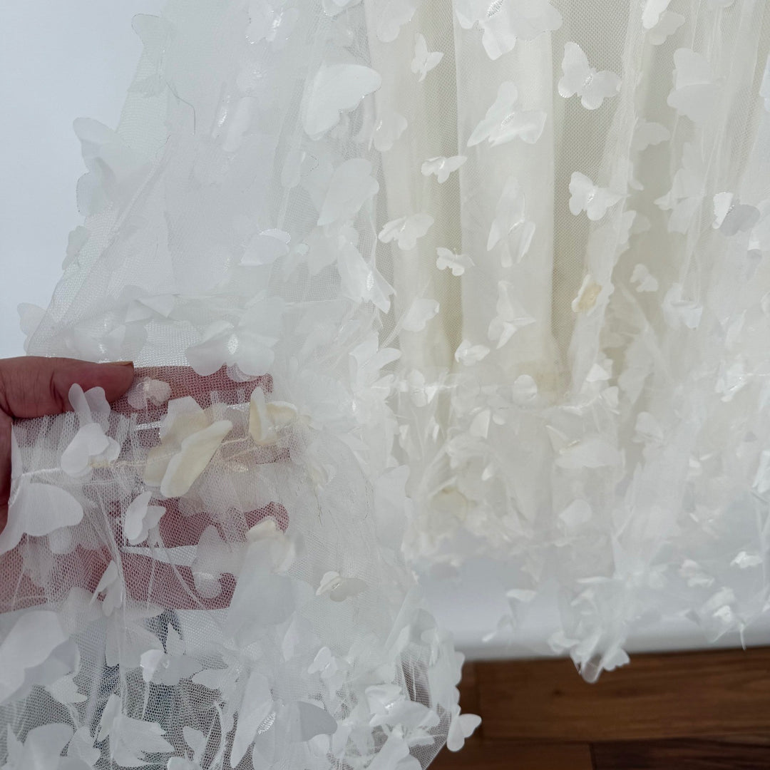 Lulus Time To Fly White Butterfly Lace-Up Midi Dress Size S