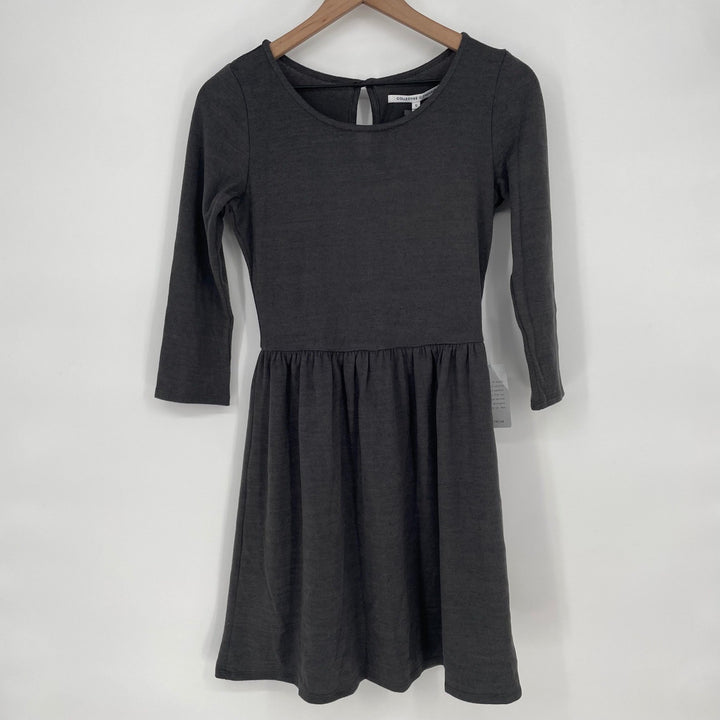 Collective Concepts Gray Knit Fit Flare Dress With Keyhole Back Size S