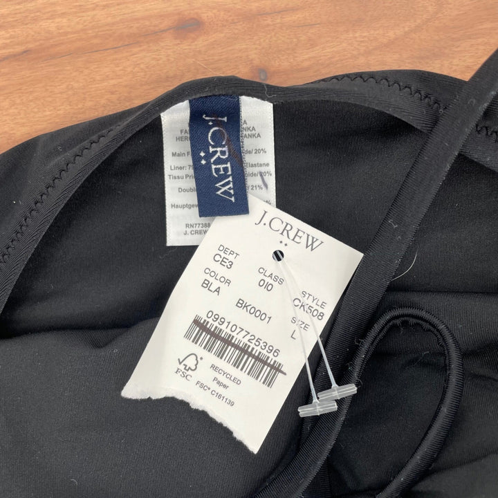 J Crew Black Halter Neck Keyhole One Piece Swimsuit Size L