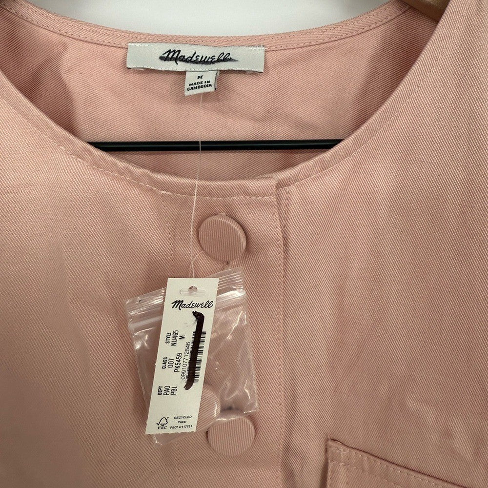 Madewell Crop Cargo-Pocket Crewneck Top Size M