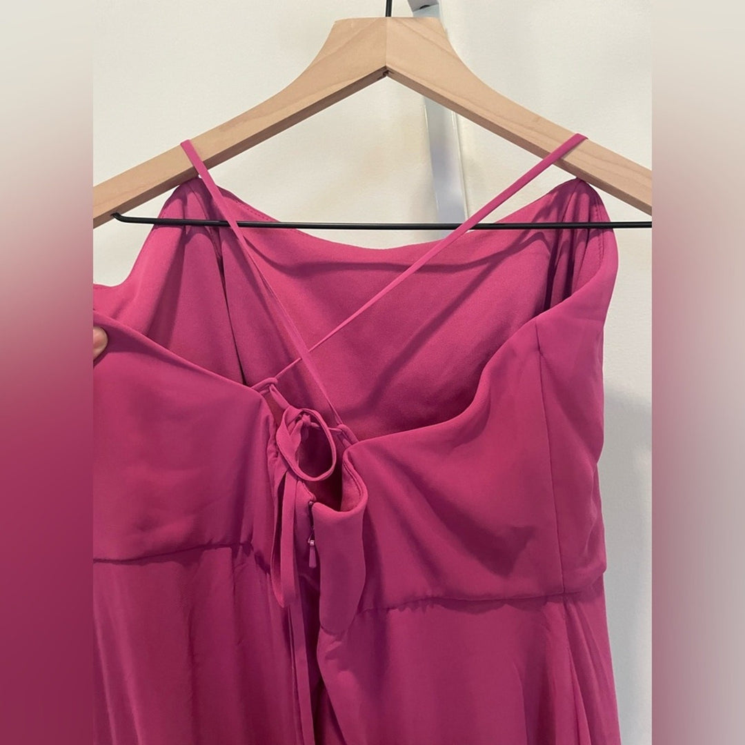 After Six Scoop Neck Convertible Tie-Strap Maxi Dress With Front Slit Size 10