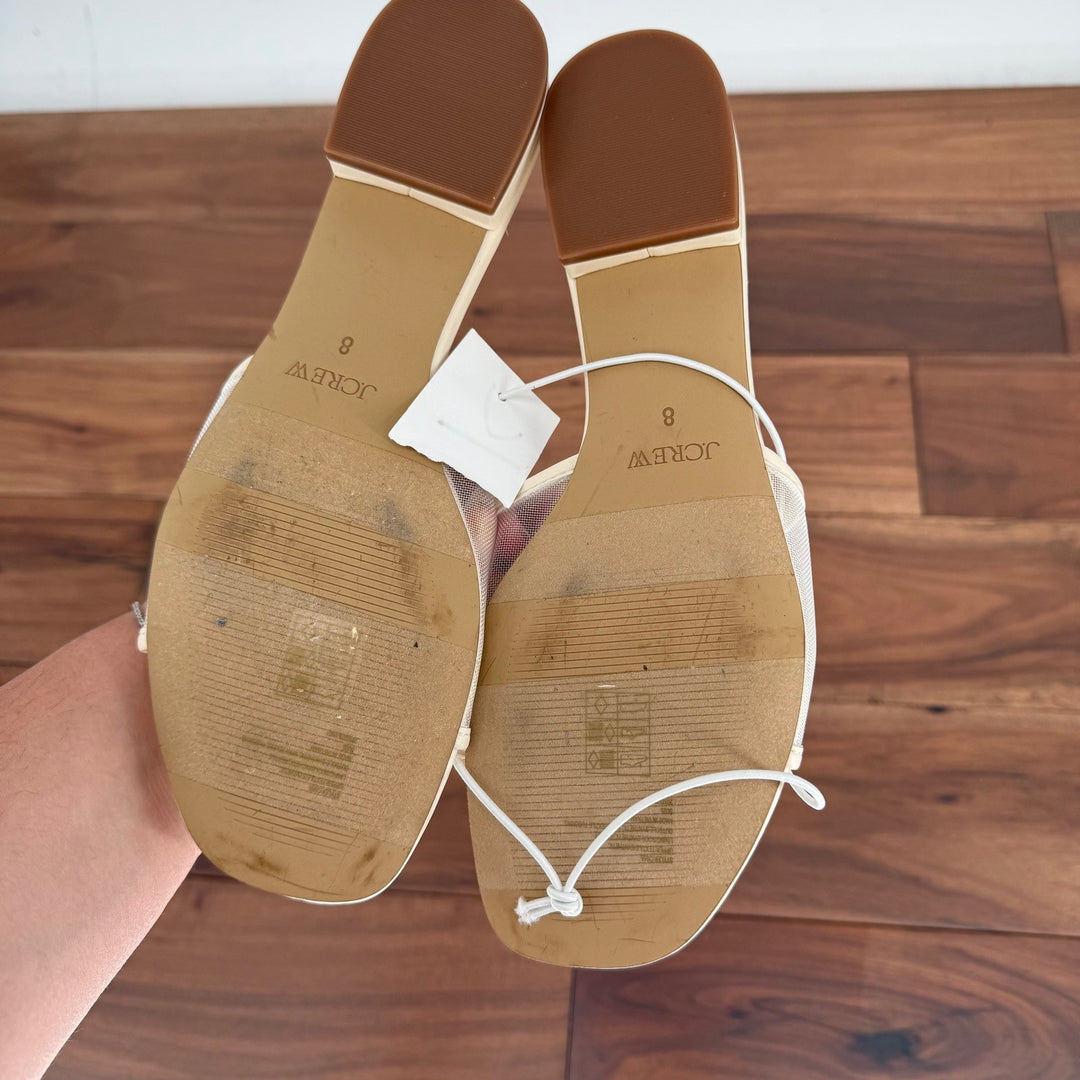 J. Crew Women's Cream Mesh Slide Sandals Size 8