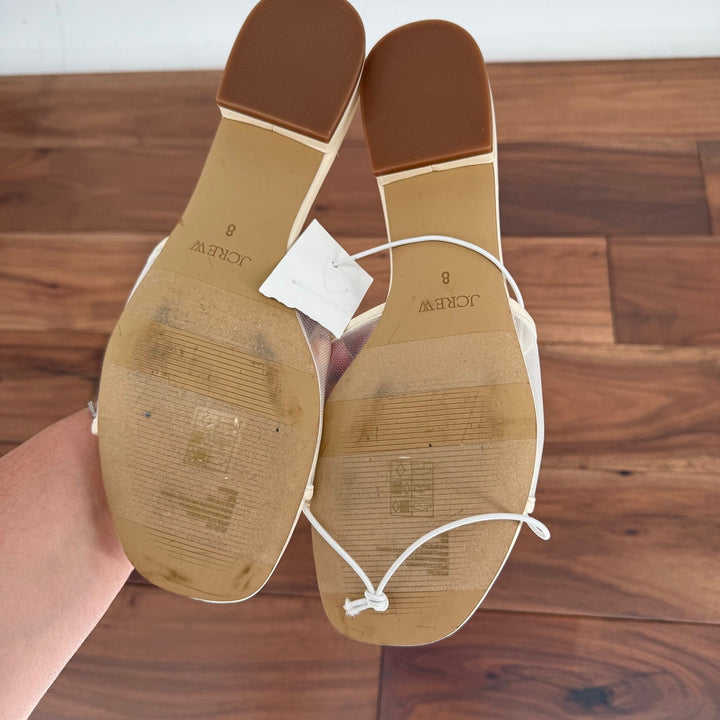 J. Crew Women's Cream Mesh Slide Sandals Size 8