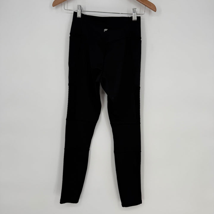 Fabletics Black Moto Ribbed High Waisted Athleisure Leggings Size S