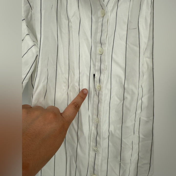 Madewell Shirred Bubble-Sleeve Button-Up Shirt Size M