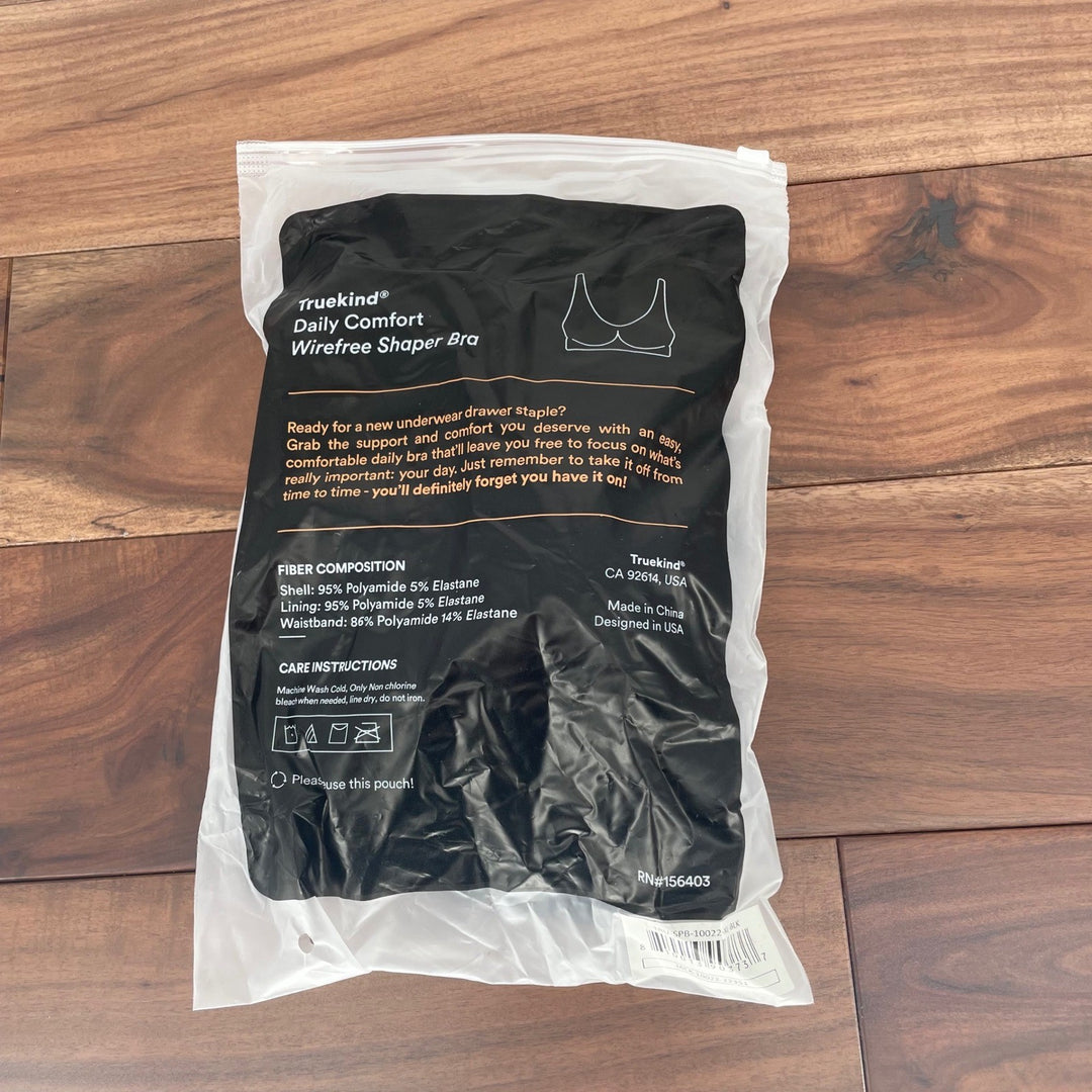 Truekind Daily Comfort Wirefree Shapermaker Bra Black XL