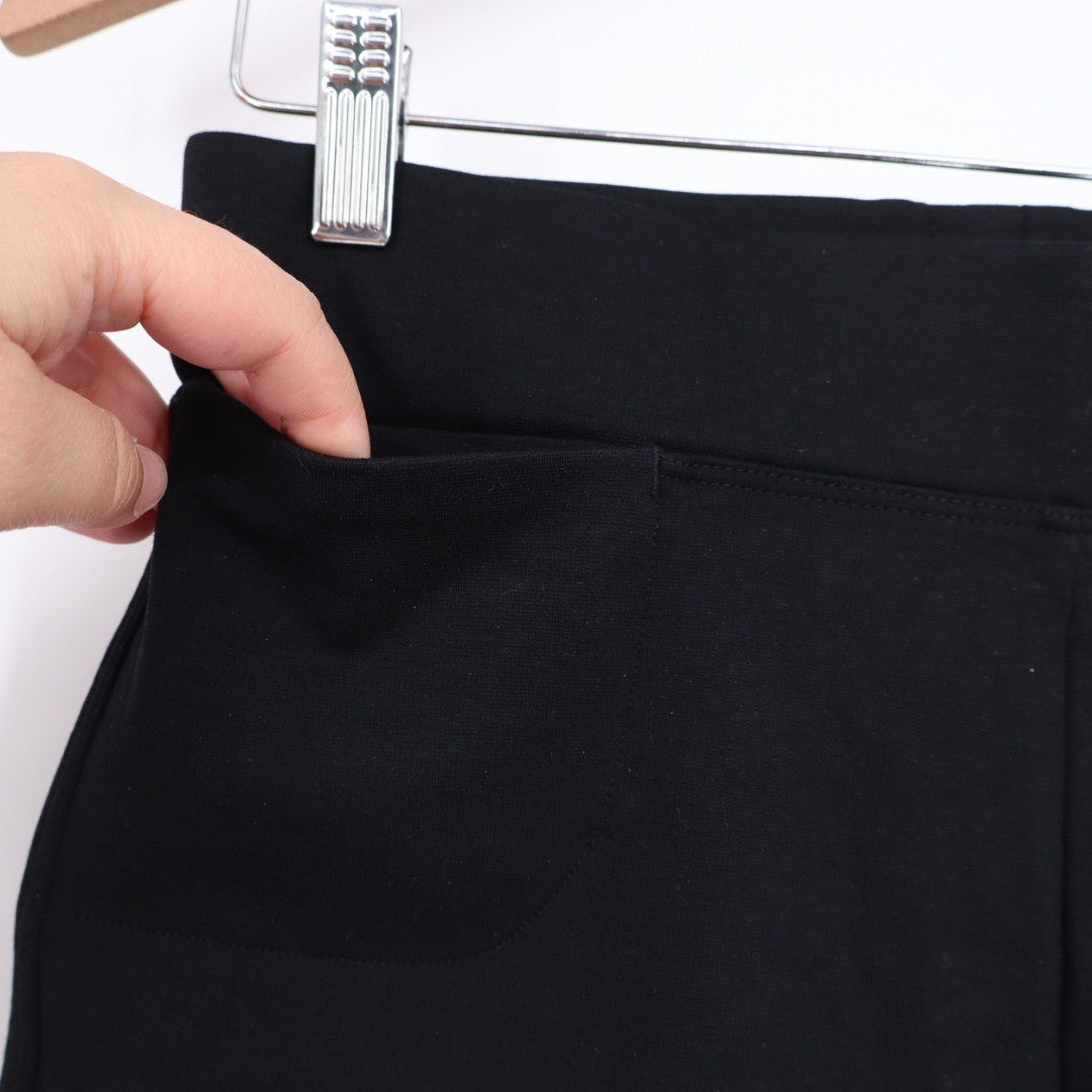 AMERICAN GIANT Black Ponte Knit Bootcut Pants Size 6 Tall