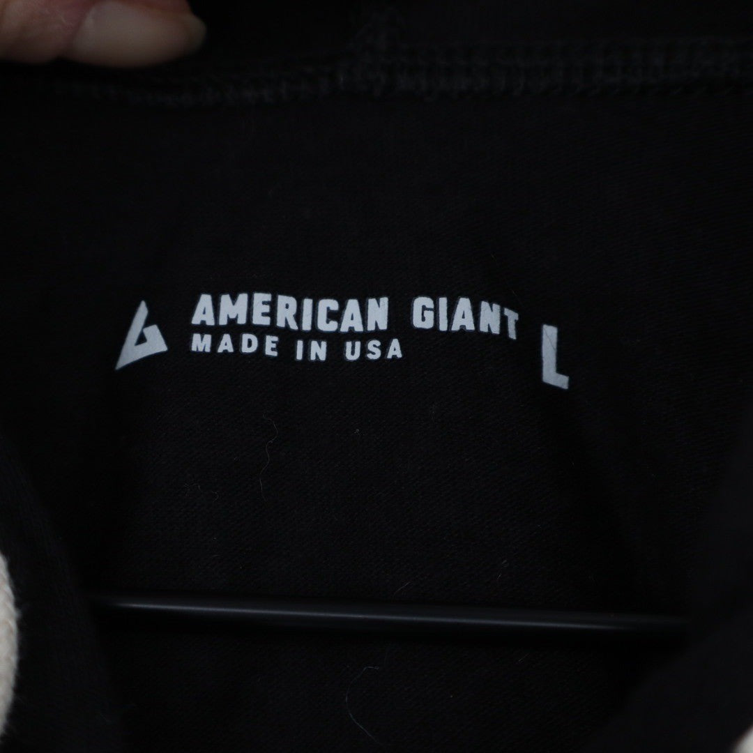 American Giant Black Full Zip Hoodie Sweatshirt Made in USA Size L