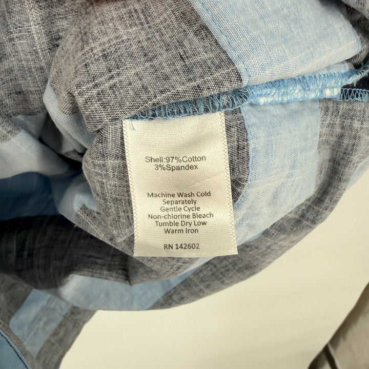 STS Sail to Sable Blue Navy Striped Crochet Trim Sleeveless Tunic Dress M