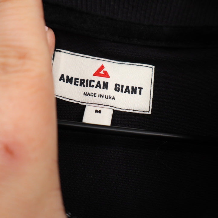 American Giant Black Sweatshirt Dress Quarter Zip Made USA Women's Medium