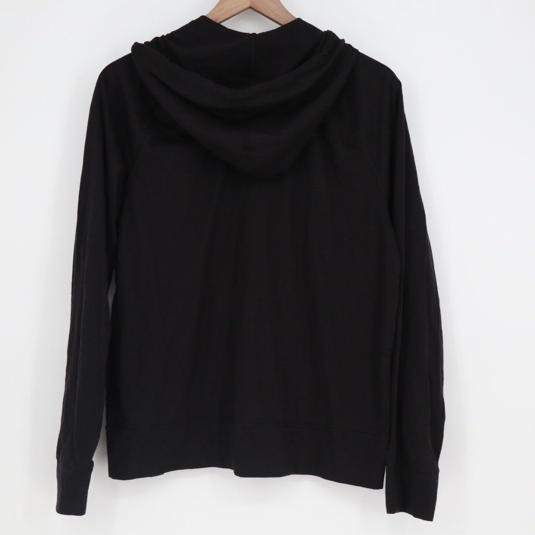 American Giant Womens Black Full Zip Hoodie Sweatshirt Sleeve Size M Made in USA