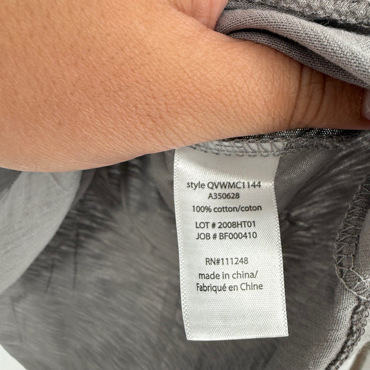 Barefoot Dreams Malibu Dove Gray Slub Jersey Dropped Shoulder Tee T-Shirt L