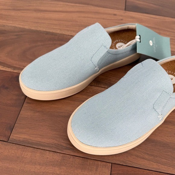 Waco Revitalign Women's Slip On Casual Shoes Light Blue Canvas Comfort Size 5.5