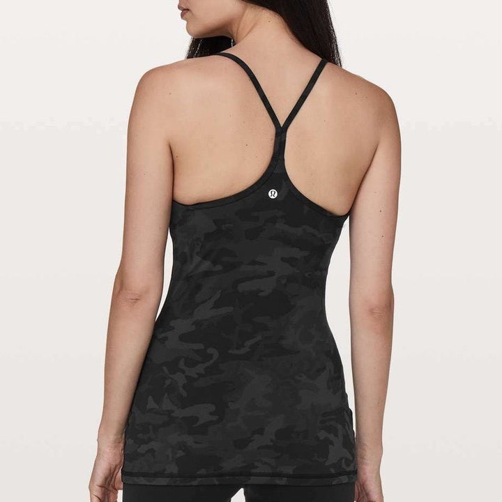 Lululemon Power Y Tank Camo Print Racerback Athletic Top Size 10
